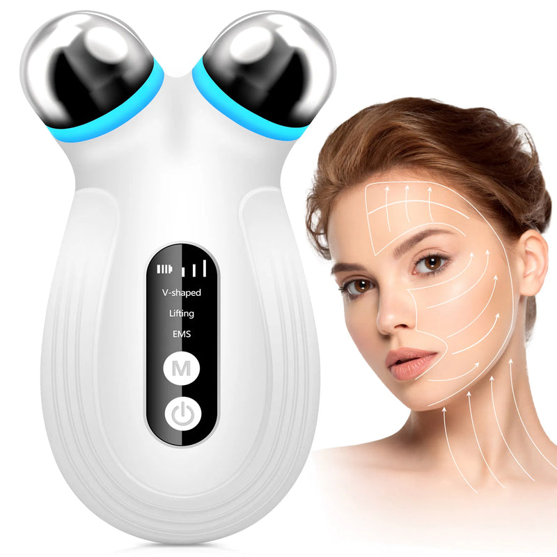 Anti Aging And Wrinkles Microcurrent Facial Device, Boost Skin Care Products Absorption - White